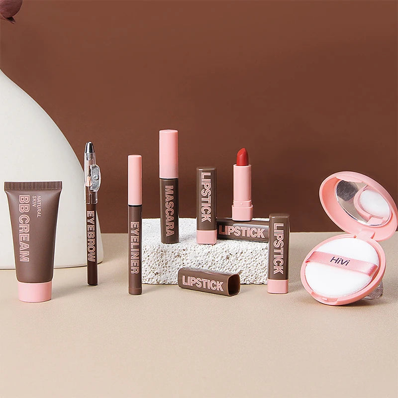 Coffret cadeau de maquillage HiVi, coffret cadeau de maquillage en poudre, coffret d'enregistrement de colle, coffret cadeau limité de rouge à lèvres en poudre, cadeau de la fête des Léons pour votre femme